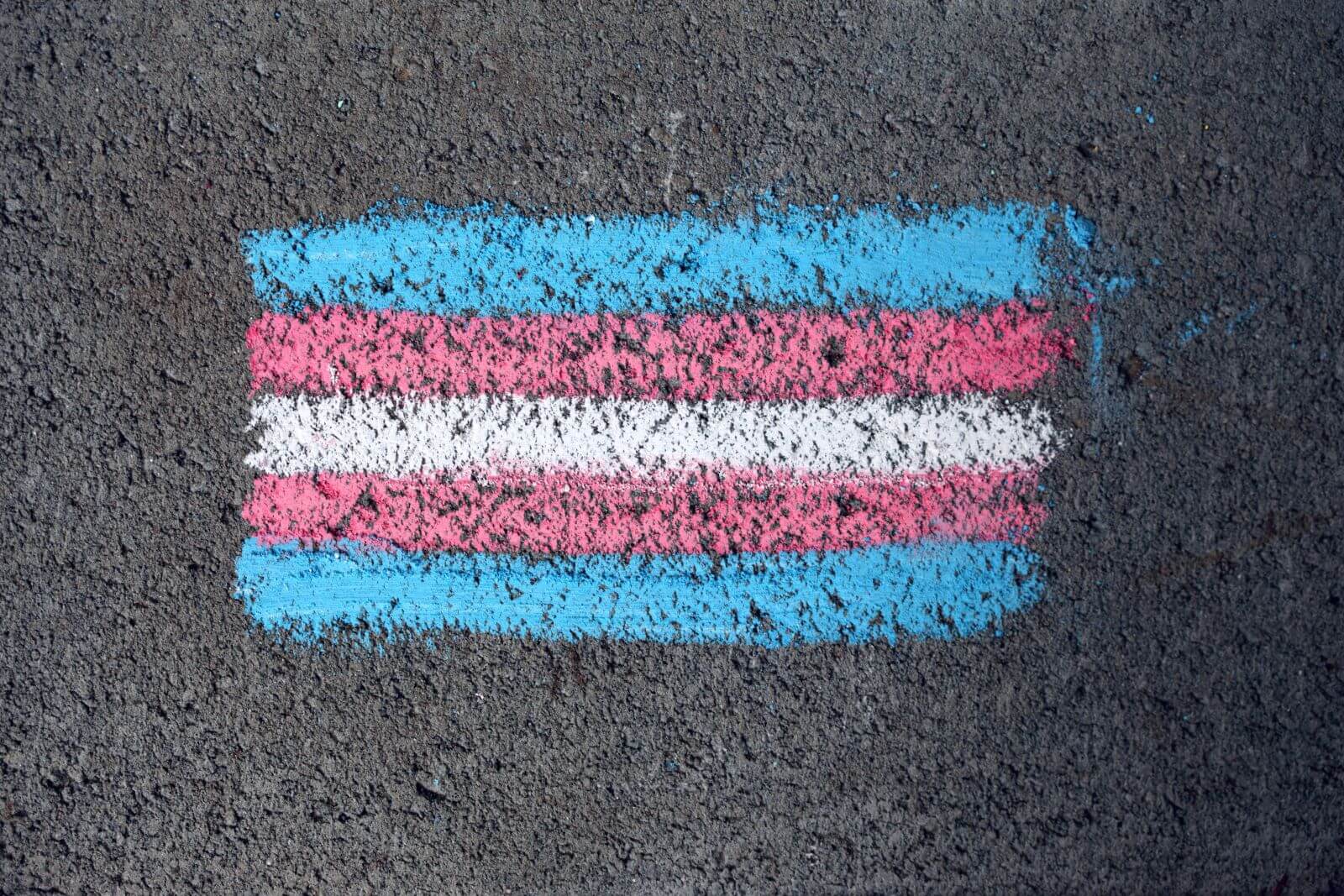 Chalk colouring of trans flag