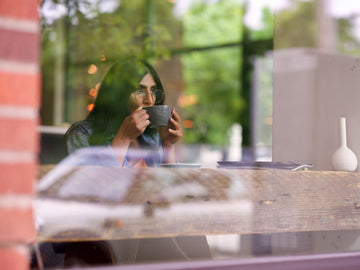 Woman drinking coffee