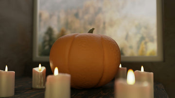 Pumpkin and candles